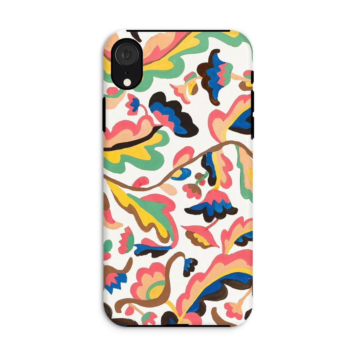 Colcha Etna Wiswall Floral Pattern Iphone Case, Xr / Matte, Colorful Abstract Patterned Phone Case Organic Shapes Vibrant