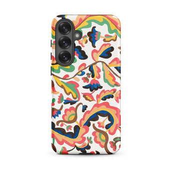 Colcha - Etna Wiswall Floral Pattern Phone Case Samsung Galaxy S25 Plus / Matte Vibrant Abstract Patterns Pink Orange Wiswall’s, Aesthetic
