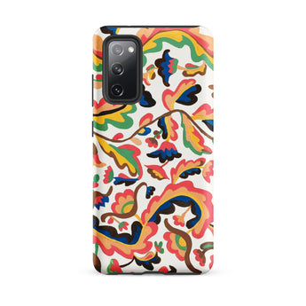 Colcha - Etna Wiswall Floral Pattern Samsung Case, Galaxy S20 Fe / Matte, Smartphone Case Colorful Intricate Floral Paisley Pattern White
