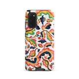 Colcha - Etna Wiswall Floral Pattern Samsung Case, Galaxy S20 / Matte, White Phone Case Colorful Abstract Floral Pattern
