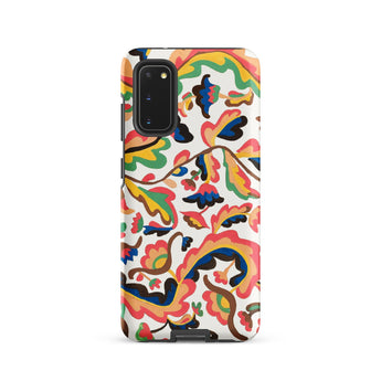 Colcha - Etna Wiswall Floral Pattern Samsung Case, Galaxy S20 / Matte, White Phone Case Colorful Abstract Floral Pattern
