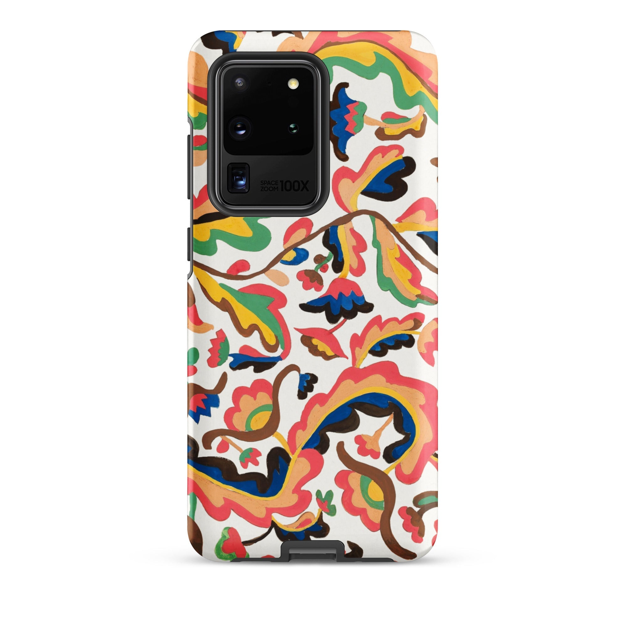 Colcha Etna Wiswall Floral Pattern Samsung Case, Galaxy S20 Ultra / Matte, White Phone Case Colorful Floral Paisley Pattern