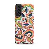 Colcha - Etna Wiswall Floral Pattern Samsung Case, Galaxy S21 Plus / Matte, Smartphone Case Colorful Abstract Floral Paisley Pattern