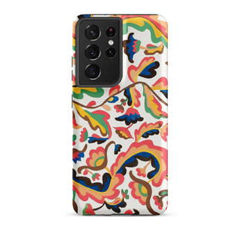 Colcha - Etna Wiswall Floral Pattern Samsung Case, Galaxy S21 Ultra / Matte, Smartphone Colorful Psychedelic Floral Pattern Case