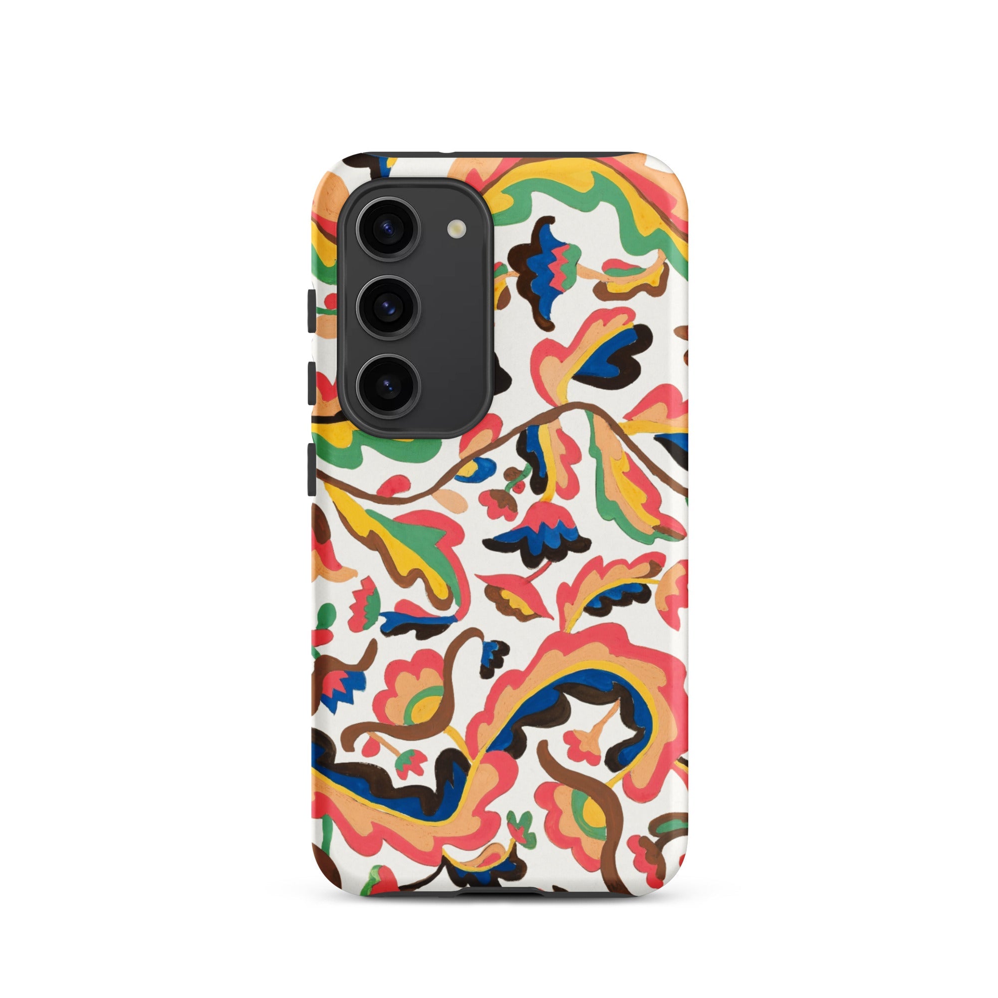 Colcha Etna Wiswall Floral Pattern Samsung Case, Galaxy S23 / Matte, White Smartphone Colorful Abstract Floral Pattern Case