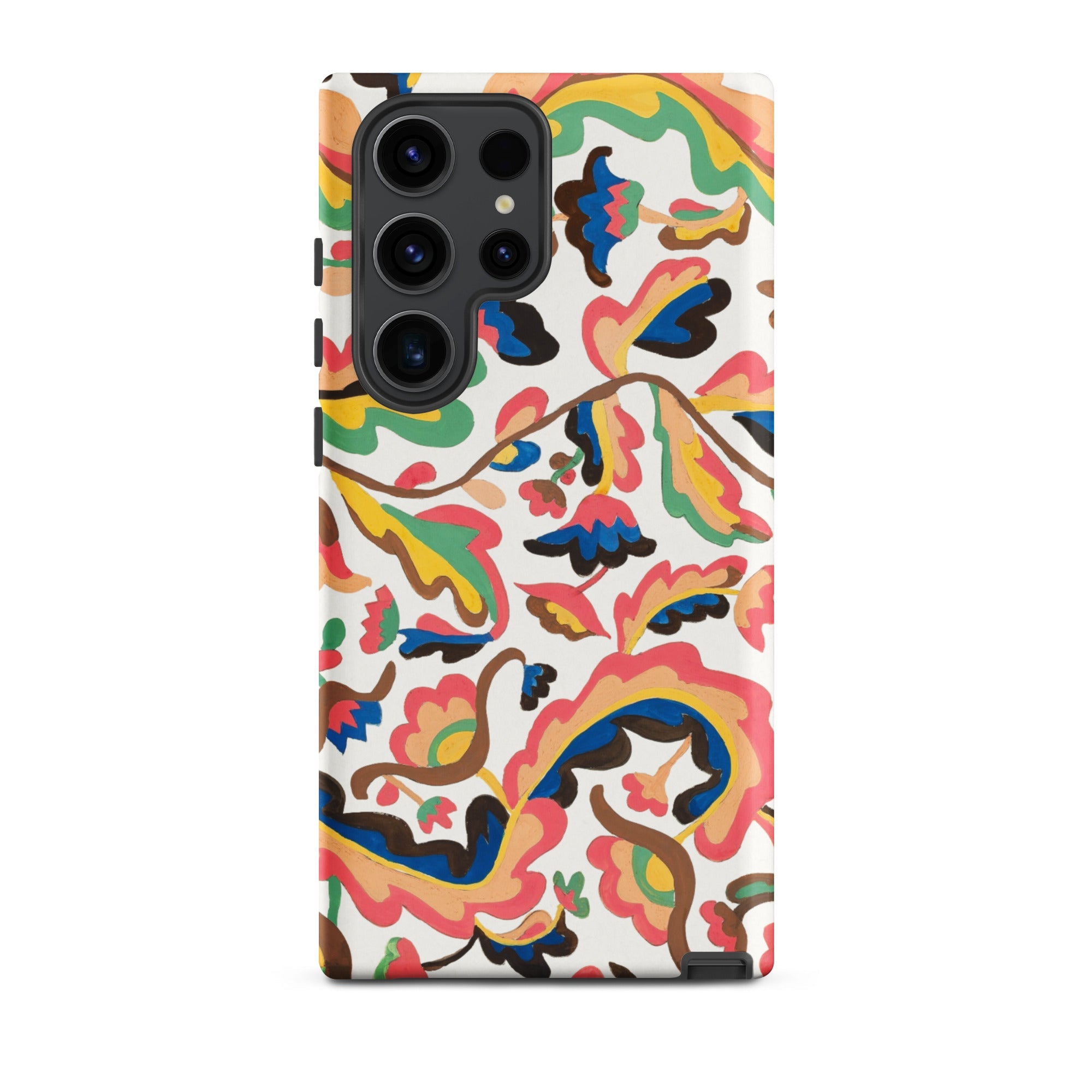 Colcha Etna Wiswall Floral Pattern Samsung Case, Galaxy S23 Ultra / Matte, White Phone Case Colorful Abstract Floral Pattern