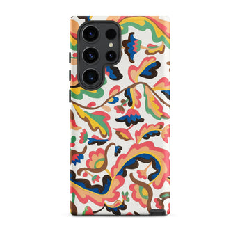 Colcha - Etna Wiswall Floral Pattern Samsung Case, Galaxy S23 Ultra / Matte, White Phone Case Colorful Abstract Floral Pattern