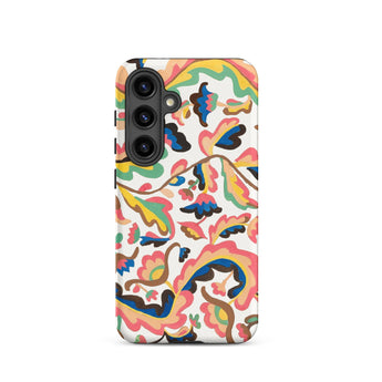 Colcha - Etna Wiswall Floral Pattern Samsung Case, Galaxy S24 / Matte, Smartphone Colorful Psychedelic-patterned Protective Case