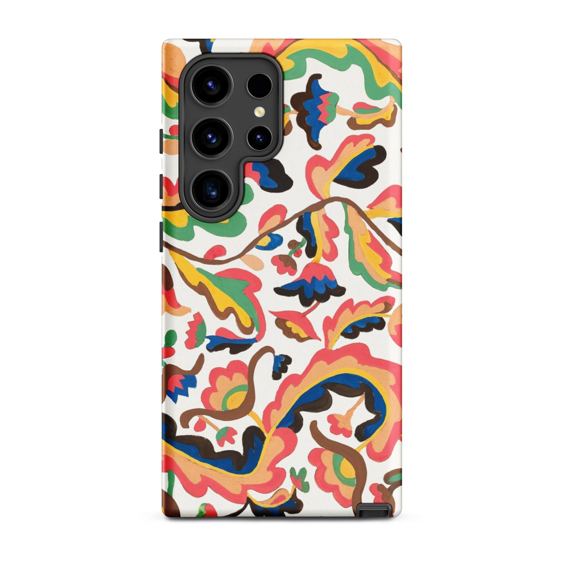 Colcha Etna Wiswall Floral Pattern Samsung Case, Galaxy S24 Ultra / Matte, White Smartphone Case Colorful Abstract Floral Pattern