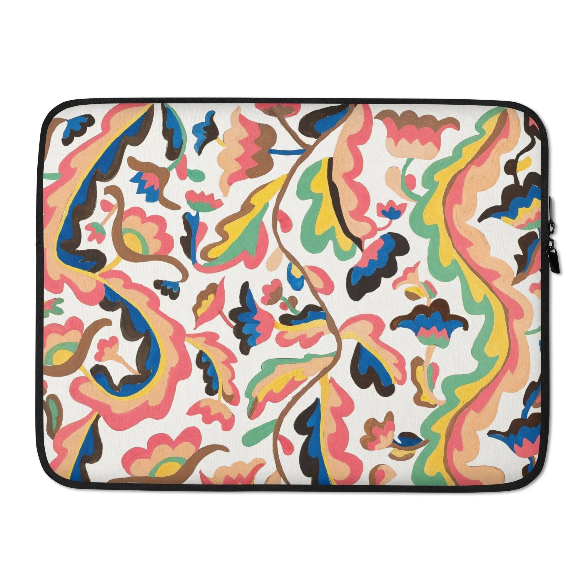 Colcha - Etna Wiswall Pattern Laptop Sleeve, Colorful Abstract Patterned Laptop Sleeve Organic Shapes Swirls