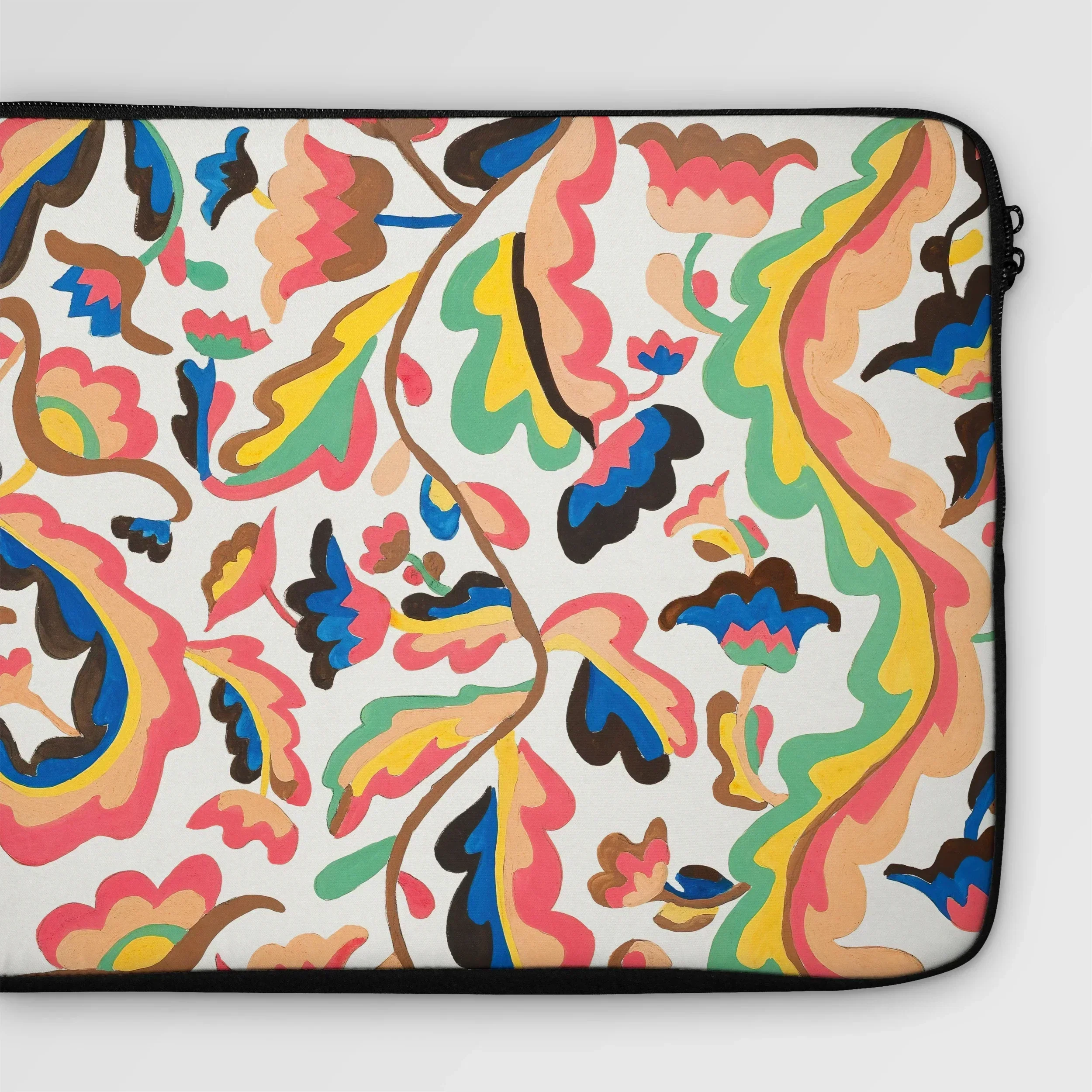 Colcha - Etna Wiswall Pattern Laptop Sleeve, Colorful Abstract Patterned Laptop Sleeve Organic Shapes Swirls