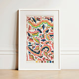 Colcha - Etna Wiswall Rainbow Pattern Art Print / Canvas, 12x18’’ / 31x46cm / White Frame / Matboard, Posters Prints & Visual Artwork, Toby