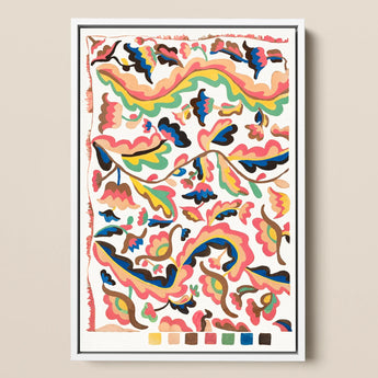 Colcha - Etna Wiswall Rainbow Pattern Art Print / Canvas, 12x18’’ / 31x46cm / White Frame, Posters Prints & Visual Artwork, Toby Leon