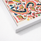Vibrant Hand-painted Textile Artwork Floral Paisley Motifs Bold Etna Wiswall’s Colcha, Fine Art, Bridges Folk