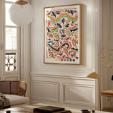 Colcha - Etna Wiswall Rainbow Pattern Art Print / Canvas, Etna Wiswall’s Colcha, Wiswall’s Colcha Fine Art, Bridges Folk Art