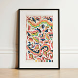 Colcha - Etna Wiswall Rainbow Pattern Art Print / Canvas, Etna Wiswall’s Colcha, Wiswall’s Colcha Fine Art, Bridges Folk Art