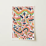 Colcha - Etna Wiswall Rainbow Pattern Art Print / Canvas, Etna Wiswall’s Colcha, Wiswall’s Colcha Fine Art, Bridges Folk Art