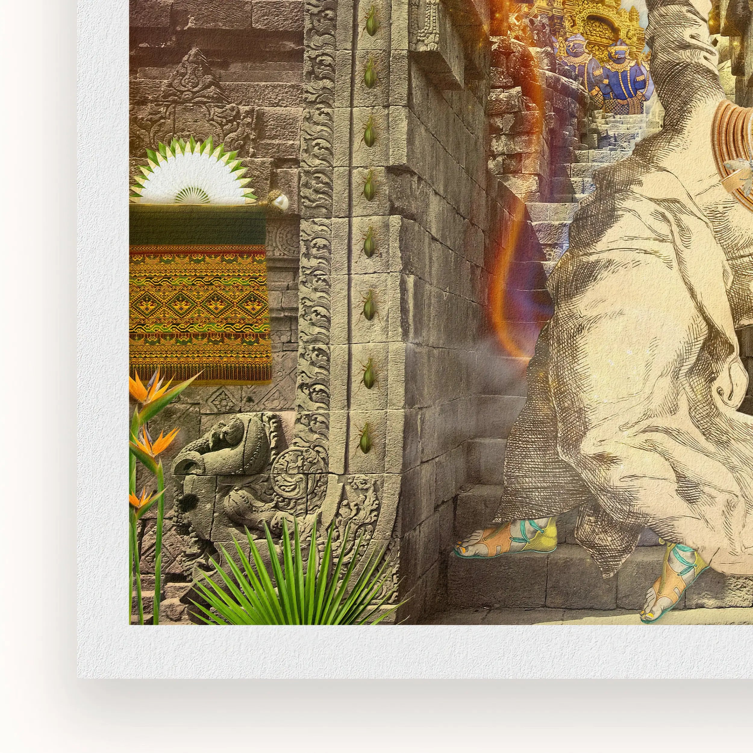 Guest of Honour - Buddhist Collage Fusion Art Print Posters Prints & Visual Artwork