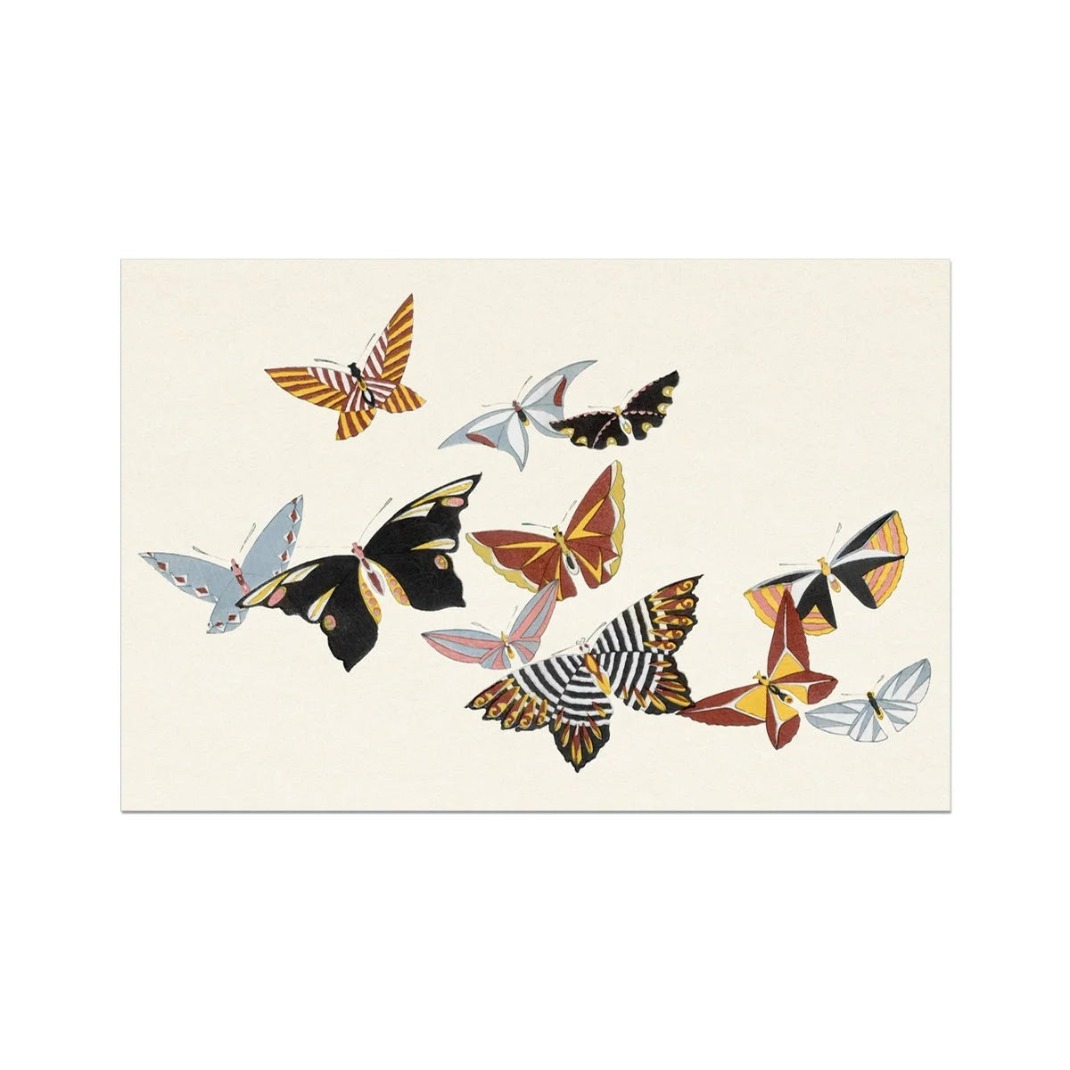 Japanese Butterflies - Kamisaka Sekka Kacho-e Art Print 36’’x24’’ Posters Prints & Visual Artwork