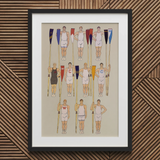 College Crews - Edward Penfield Art Print / Canvas, 20x30’’ / 51x76cm / Black Frame / Matboard, Posters Prints & Visual Artwork, Toby Leon