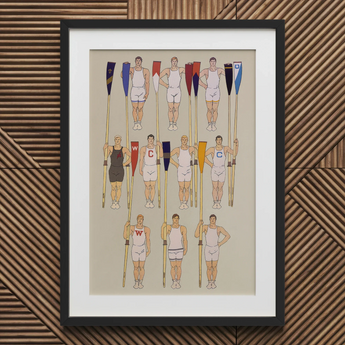 College Crews - Edward Penfield Art Print / Canvas, 20x30’’ / 51x76cm / Black Frame / Matboard, Posters Prints & Visual Artwork, Toby Leon