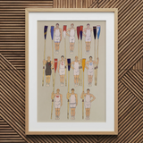 College Crews - Edward Penfield Art Print / Canvas, 20x30’’ / 51x76cm / Natural Frame / Matboard, Posters Prints & Visual Artwork, Toby Leon