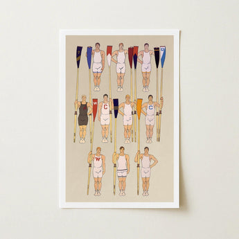 College Crews - Edward Penfield Art Print / Canvas, Male Athletic Body, Ten Rowers Stands, Understood, Prints