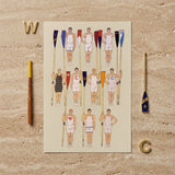 College Crews - Edward Penfield Art Print / Canvas Beige Rectangular Poster Illustrated Team Rowers White Dark-colored College Crews, Male