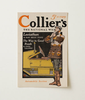 Collier’s Automobile Section January 1914 - Edward Penfield Art Print / Canvas Vintage-style Magazine Cover Illustrated Man Patterned Jacket