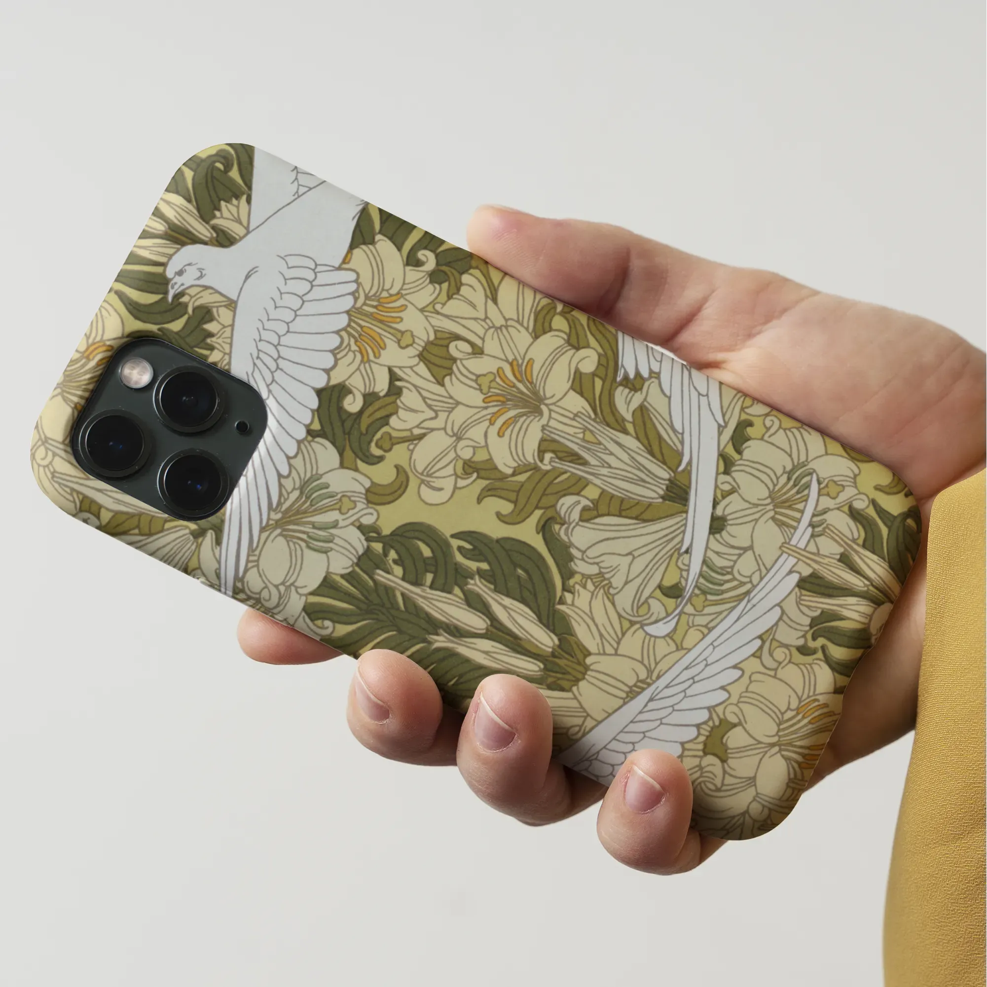 Colombes Et Lis Bird Art Phone Case - Maurice Pillard Verneuil - Mobile Phone Cases - Aesthetic Art