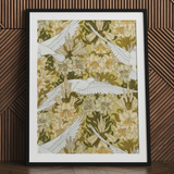 Colombes et Lis - Maurice Pillard Verneuil Art Print / Canvas Framed Art Print White Doves Flight Amidst Pattern Pillard Verneuil, Nouveau