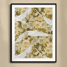 Colombes et Lis - Maurice Pillard Verneuil Art Print, Framed Art Print Floral Bird Pattern Muted Green