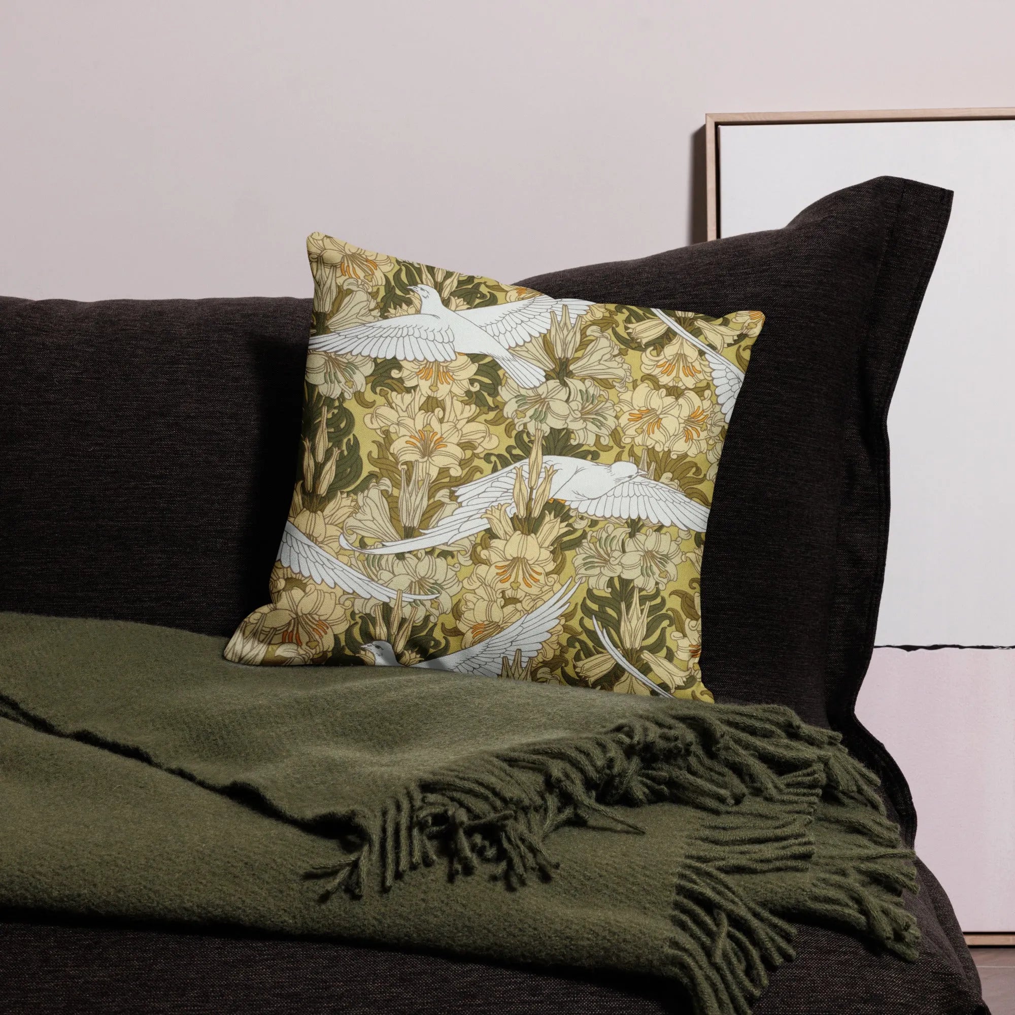 Colombes Et Lis - Maurice Pillard Verneuil Cushion - Decorative Throw Pillow - Throw Pillows - Aesthetic Art