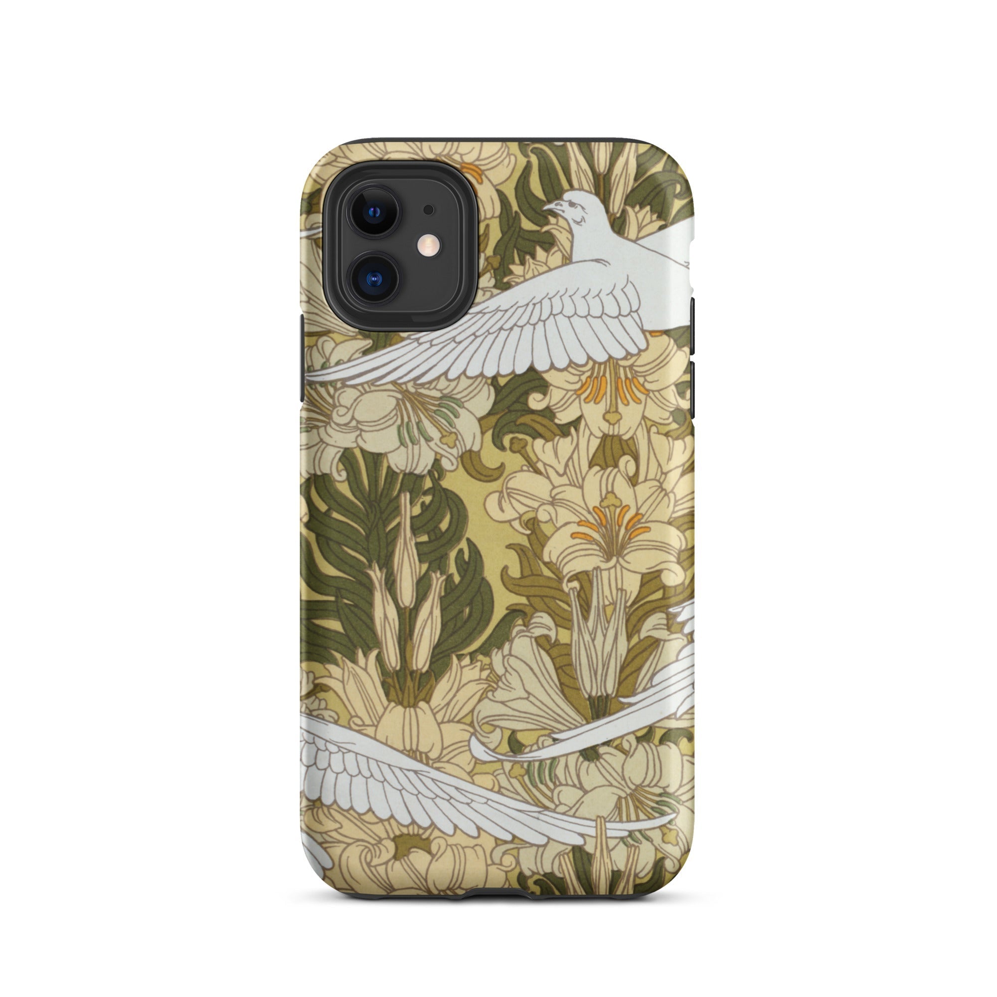 Colombes et Lis - Maurice Pillard Verneuil Iphone Case, 11 / Matte, Floral Bird Patterned Phone Case