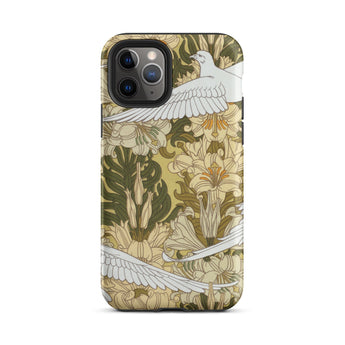 Colombes et Lis - Maurice Pillard Verneuil Iphone Case, 11 Pro / Matte, Floral Dove Patterned Phone Case