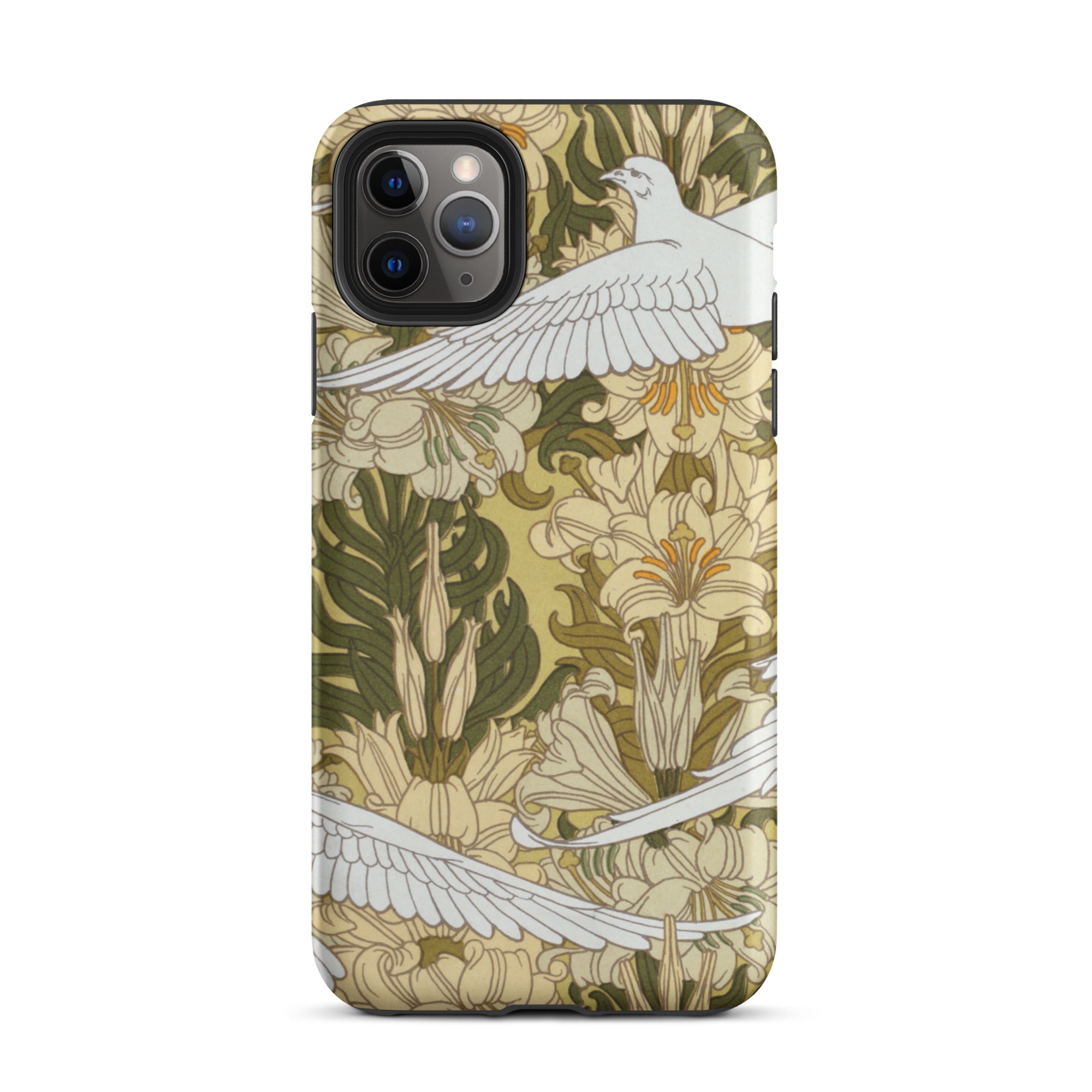 Colombes et Lis - Maurice Pillard Verneuil Iphone Case, 11 Pro Max / Matte, Floral Bird Patterned Phone Case