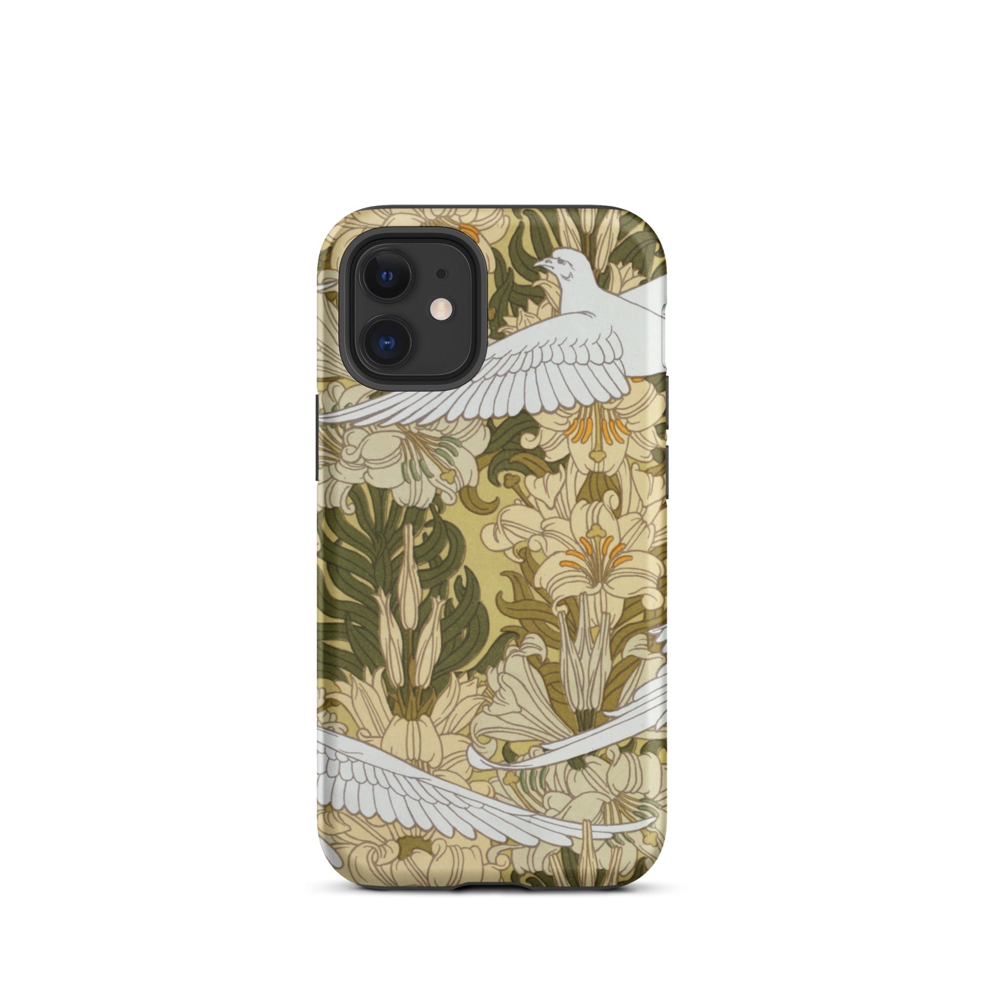 Colombes et Lis - Maurice Pillard Verneuil Iphone Case, 12 Mini / Matte, Floral Bird Patterned Phone Case