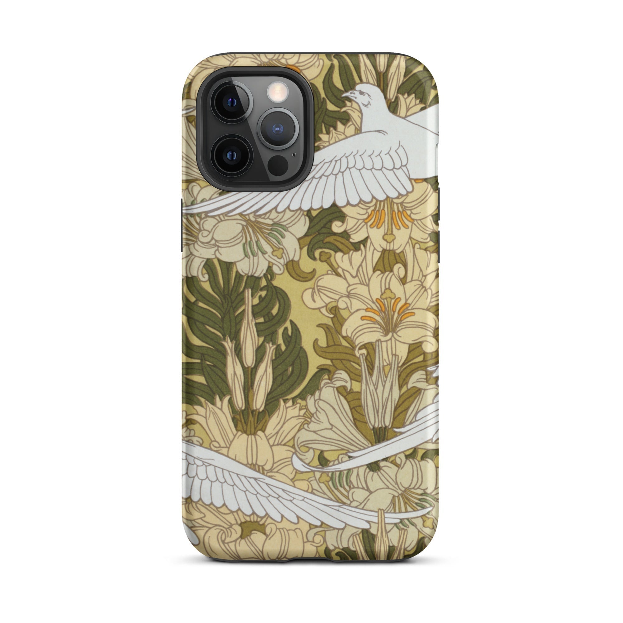 Colombes et Lis - Maurice Pillard Verneuil Iphone Case, 12 Pro Max / Matte, Floral Patterned Phone Case