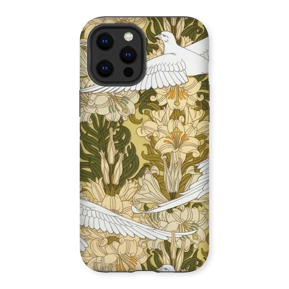 Colombes et Lis - Maurice Pillard Verneuil Iphone Case, 13 Pro Max / Matte, Iphone Case Art Nouveau-style Floral Bird Design