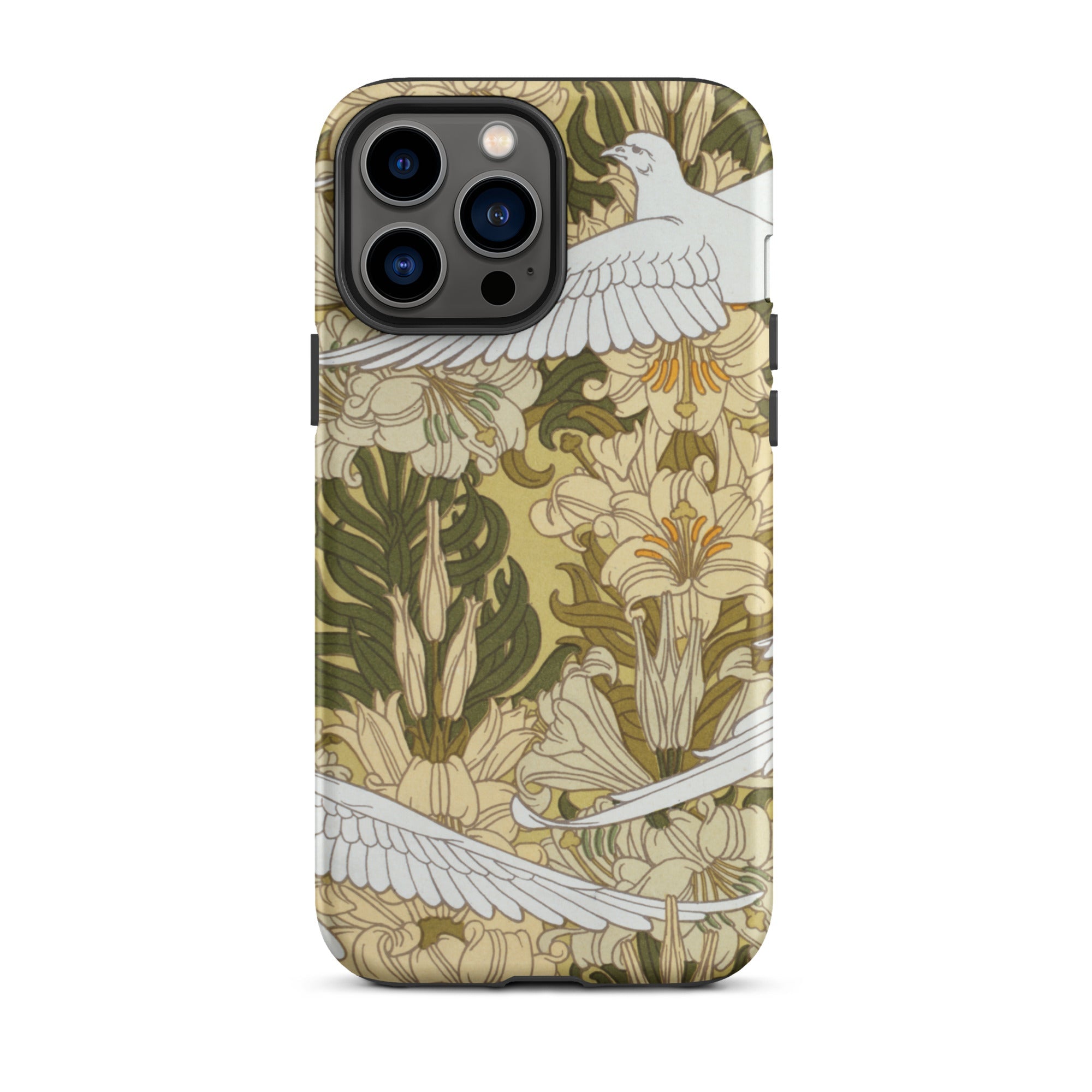 Colombes et Lis - Maurice Pillard Verneuil Iphone Case, 13 Pro Max / Matte, Floral Bird Patterned Phone Case