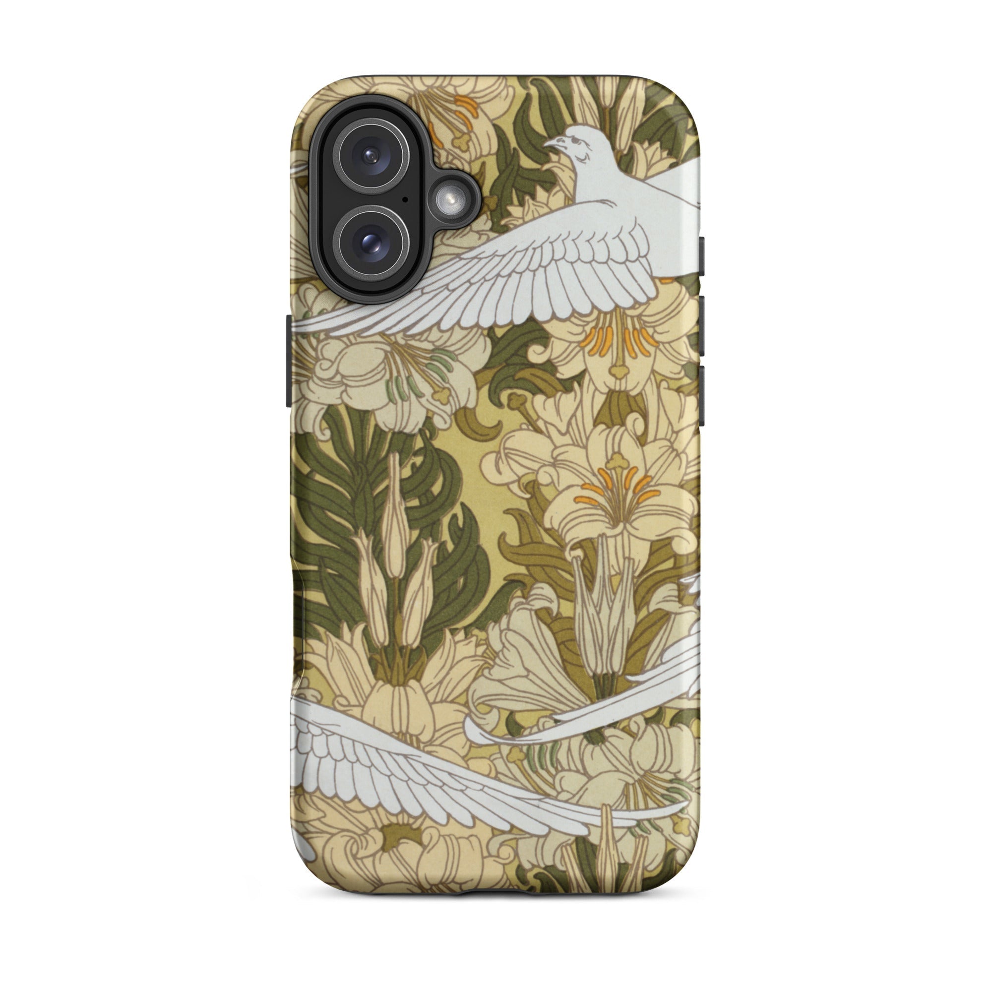 Colombes et Lis Maurice Pillard Verneuil Iphone Case, 16 Plus / Matte, Floral Phone Case Doves