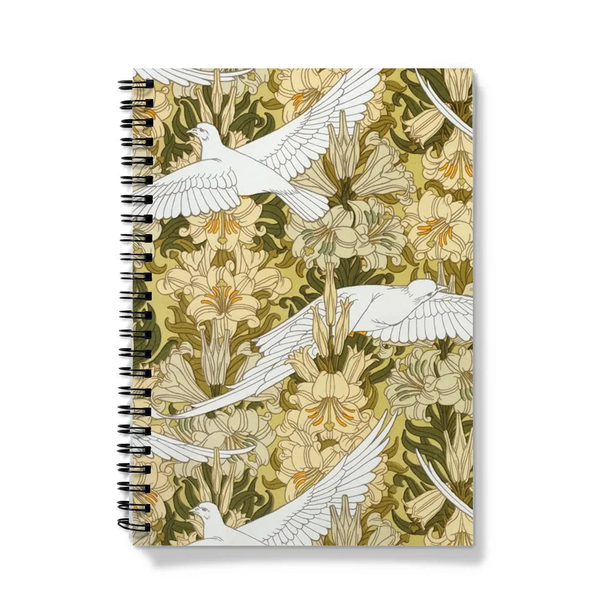 Colombes Et Lis By Maurice Pillard Verneuil Notebook - A5 - Graph Paper - Notebooks & Notepads - Aesthetic Art