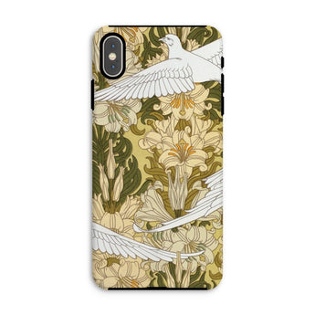 Colombes et Lis - Maurice Pillard Verneuil Phone Case Iphone Xs Max / Matte Phone Case Art Nouveau-style Floral Dove Design Maurice Pillard