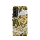 Colombes et Lis - Maurice Pillard Verneuil Samsung Case, Galaxy S22 / Matte, Smartphone Case Pattern White Doves Light Green Yellow