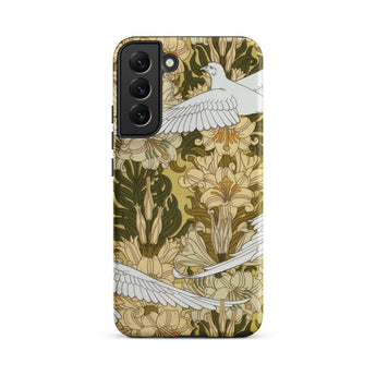 Colombes et Lis - Maurice Pillard Verneuil Samsung Case, Galaxy S22 Plus / Matte, Smartphone Case White Dove Lily Floral Pattern
