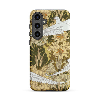 Colombes et Lis - Maurice Pillard Verneuil Samsung Case, Galaxy S24 Plus / Matte, Smartphone Case Art Nouveau-style Pattern White Doves