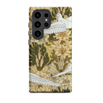 Colombes et Lis - Maurice Pillard Verneuil Samsung Case, Galaxy S24 Ultra / Matte, Smartphone Case White Dove Lily Floral Pattern Art
