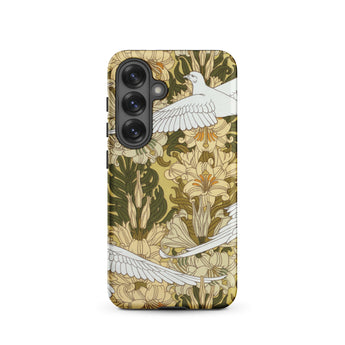Colombes et Lis - Maurice Pillard Verneuil Samsung Case, Galaxy S25 / Matte, Phone Case Cream Yellow Green Floral Pattern White
