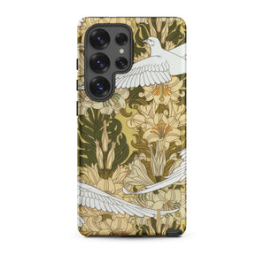 Colombes et Lis - Maurice Pillard Verneuil Samsung Case, Galaxy S25 Ultra / Matte, Smartphone Case Art Nouveau-inspired Pattern White Doves