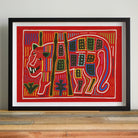 Roaring Tiger Appliqué - Mola Embroidery Art Print Posters Prints & Visual Artwork